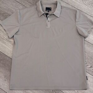 Stone Falcon Polo‎ Shirt Mens XL Tan Performance Stretch Golf Preppy Casual
